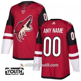 Barn Ishockey Arizona Coyotes Tröja med eget tryck Adidas 2017-2018 Vinröd Authentic